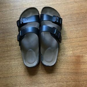 Black slide sandals